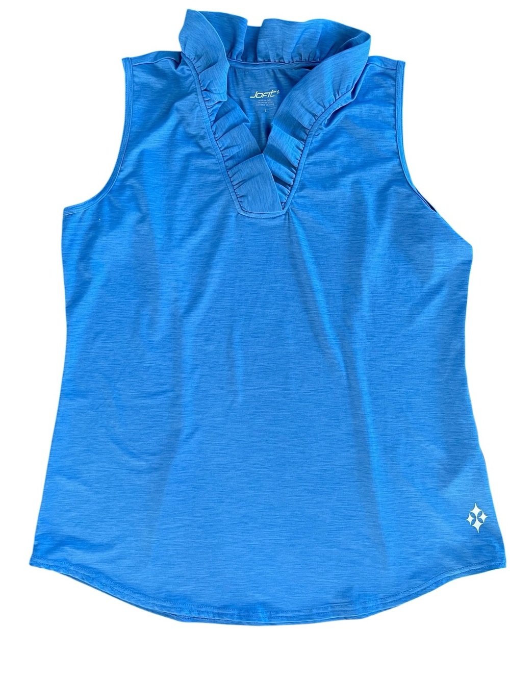 JOFIT Ruffle Collar Sleeveless Performance Golf Tennis Preppy Shirt Size Large